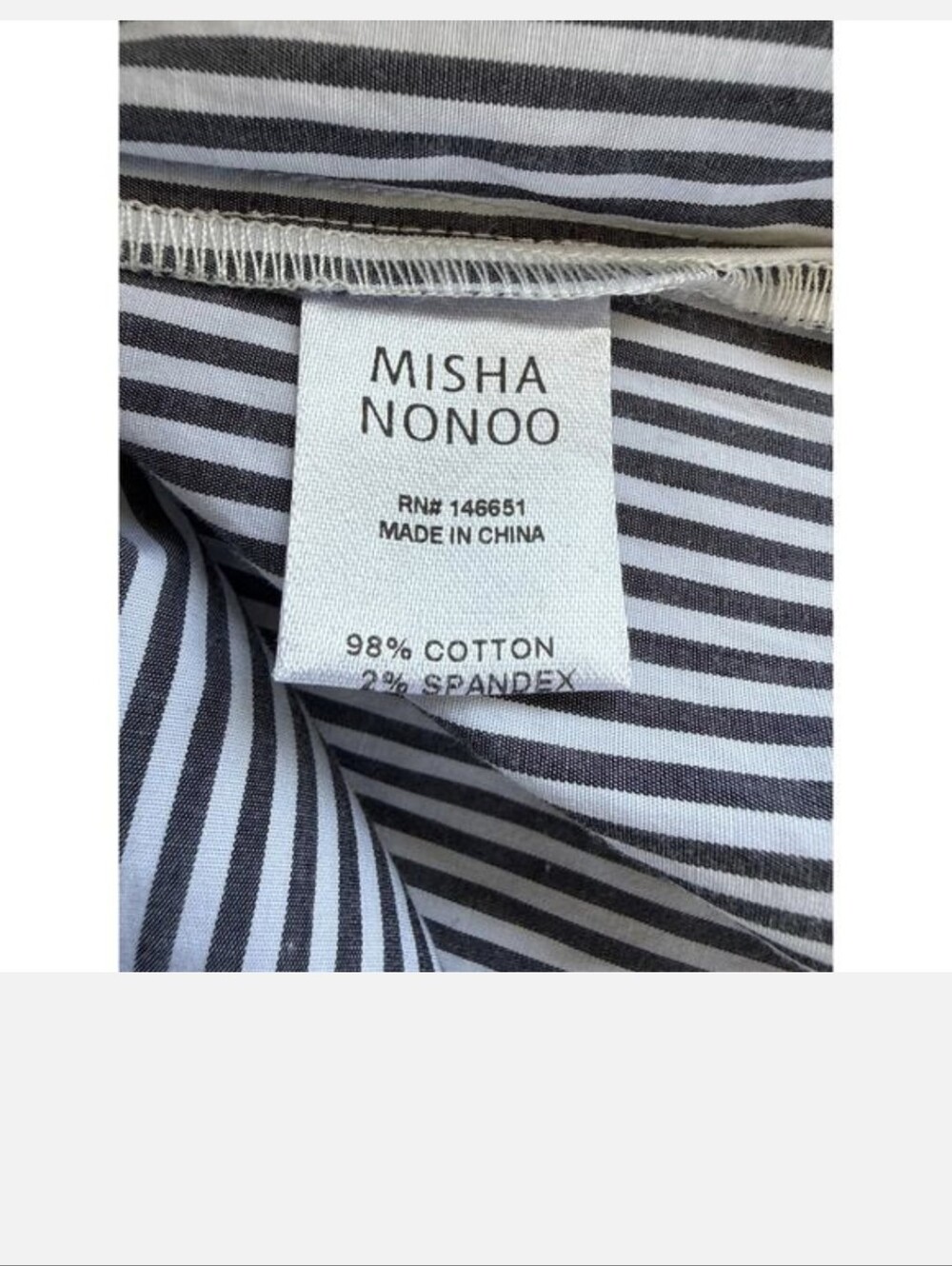 Misha Nonoo Husband Shirt Black & White Stripe Silver Studs Large Meghan Markle - Picture 9 of 10
